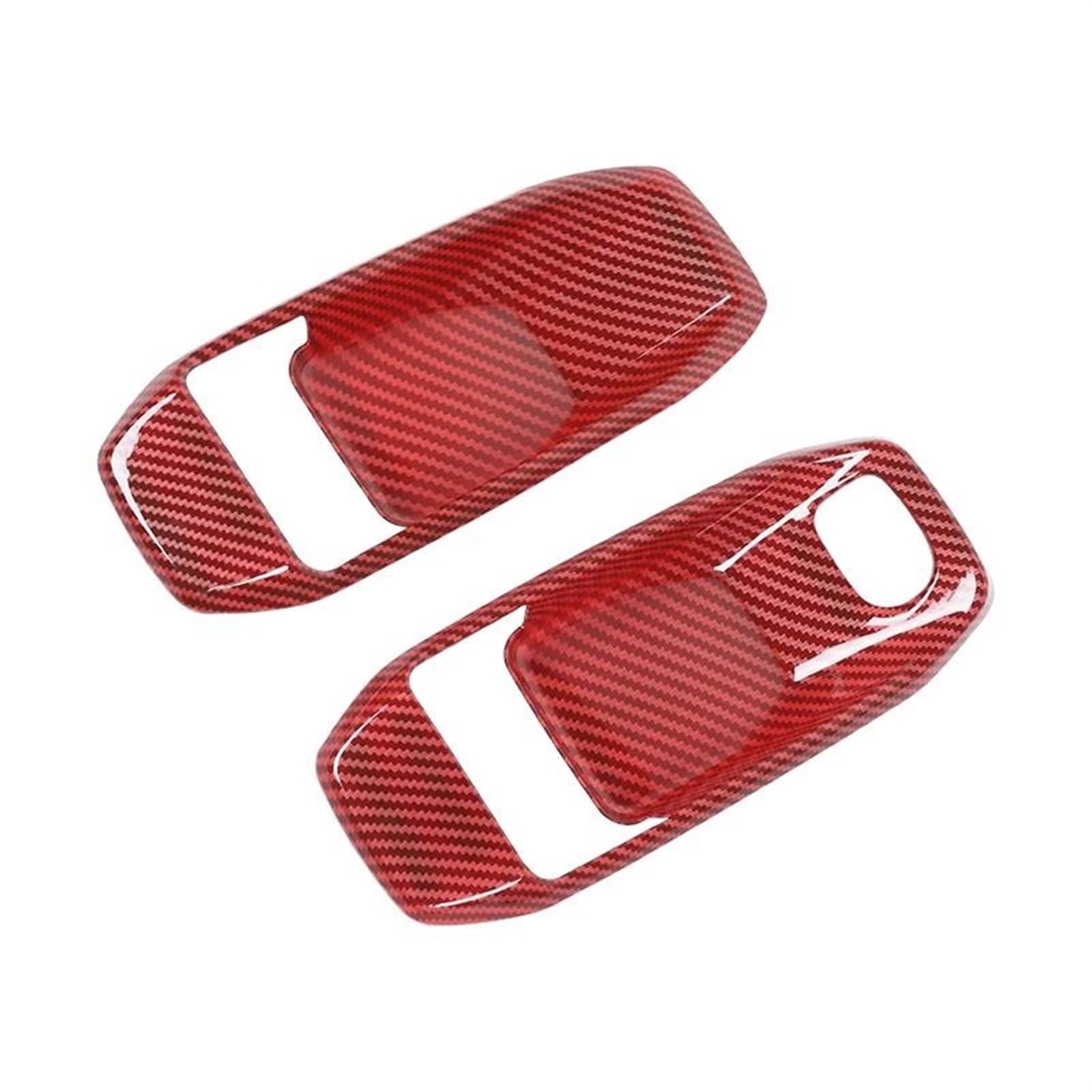 Auto Styling Zierleisten Auto-Innentürgriff-Schüssel-Dekorationsabdeckung Aufkleberverkleidung Für Jeep Für Wrangler JL Für Gladiator JT 2018 Bis 2-Türer-Zubehör Auto Zierleistenkeile Set(Red carbon f von LENTLY