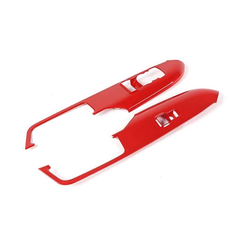 Auto Styling Zierleisten Autotürgriff Armlehne Panel Fensterheber Schalter Knopf Dekoration Rahmenabdeckung Für Ford Für Mustang 2015 2016 2017 2018 Up Auto Zierleistenkeile Set(Rot) von LENTLY