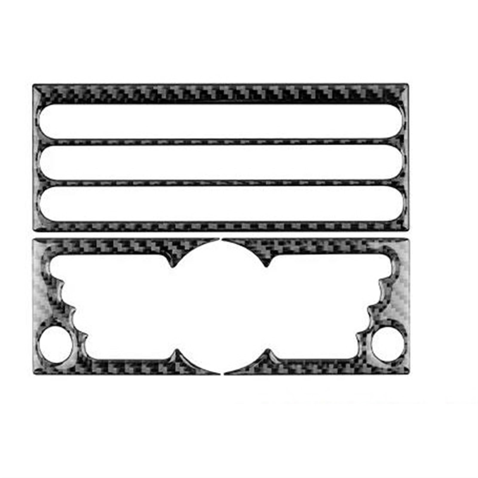 Auto Styling Zierleisten Echte Weiche Kohlefaser Für Mini Für Cooper R50 R53 Für Hatch Für One 2001 2002 2003 2004 Auto-Mittelkonsole AC-CD-Panel-Aufkleber Auto Zierleistenkeile Set(BLACK A,FOR R50) von LENTLY