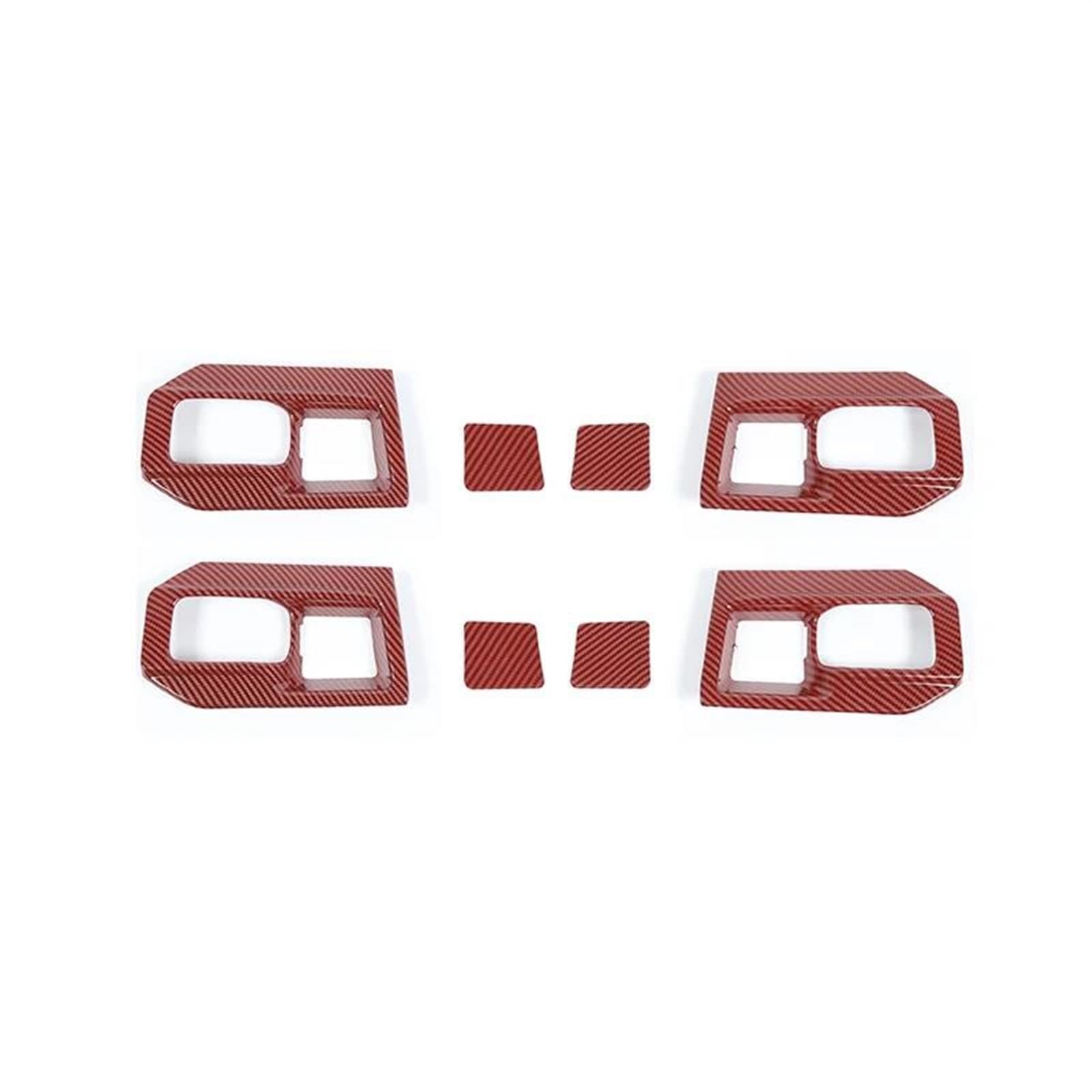 Auto Styling Zierleisten Innenausstattung Auto Innentürgriff Schüssel Dekoration Abdeckung Aufkleber Für Dodge Für RAM 1500 2011-2017 Auto Zierleistenkeile Set(Red carbon fiber) von LENTLY