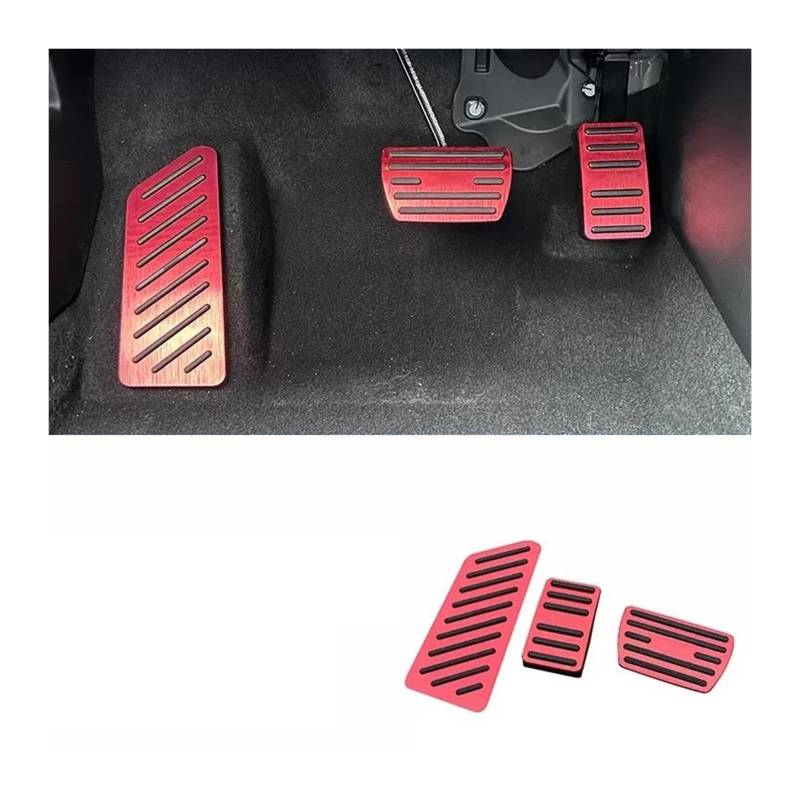 Bremspedalabdeckung Für CR-V Für CRV 2017 2018 2019 2020 2021 2022 2023 2024 Auto Fußpedal Kraftstoff Beschleuniger Gaspedal Bremse Rest Pedal Abdeckung Pad(3piece Red) von LENTLY