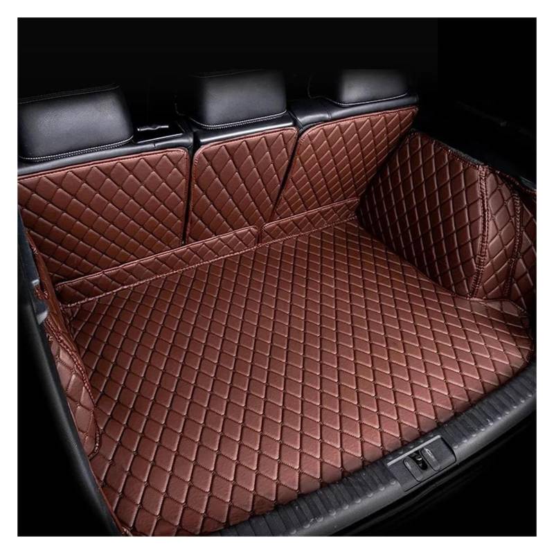 Für VW Für Touareg 7L 5seat 2002 2003 2004 2005 2006 2007 2008 2009 Auto Stamm Matten Wasserdicht Pads Fach Hinten Stamm Teppich Kofferraumwanne Kofferraummatte Kofferraumschutz(B-Brown) von LENTLY