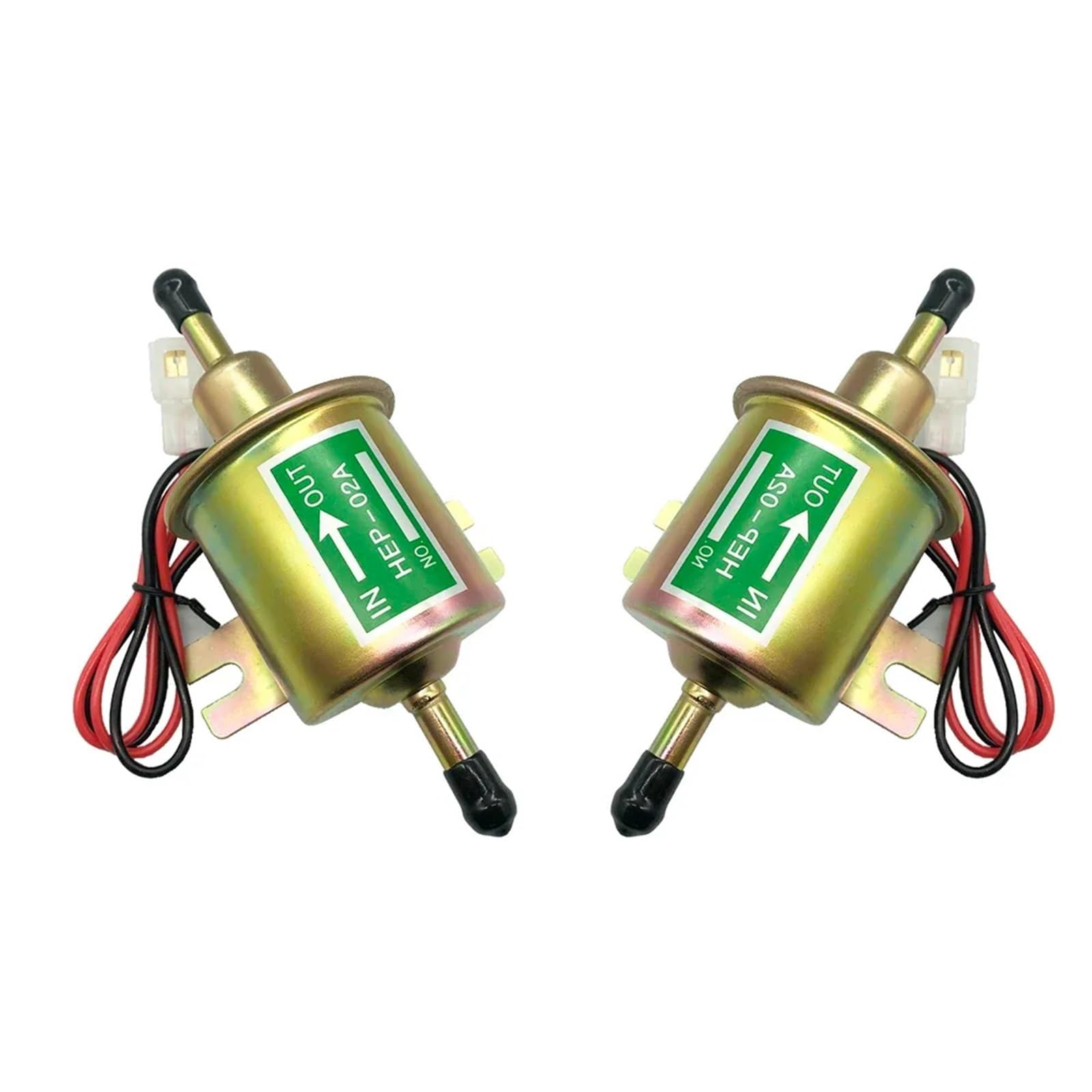 Hochdruck-Kraftstoffpumpe HEP-02A Gas Diesel Benzin Inline Niederdruck 12V Elektrische Kraftstoffpumpe Für Vergaser Motorrad ATV Motorrad Kraftstoffpumpe(2Pieces yellow) von LENTLY