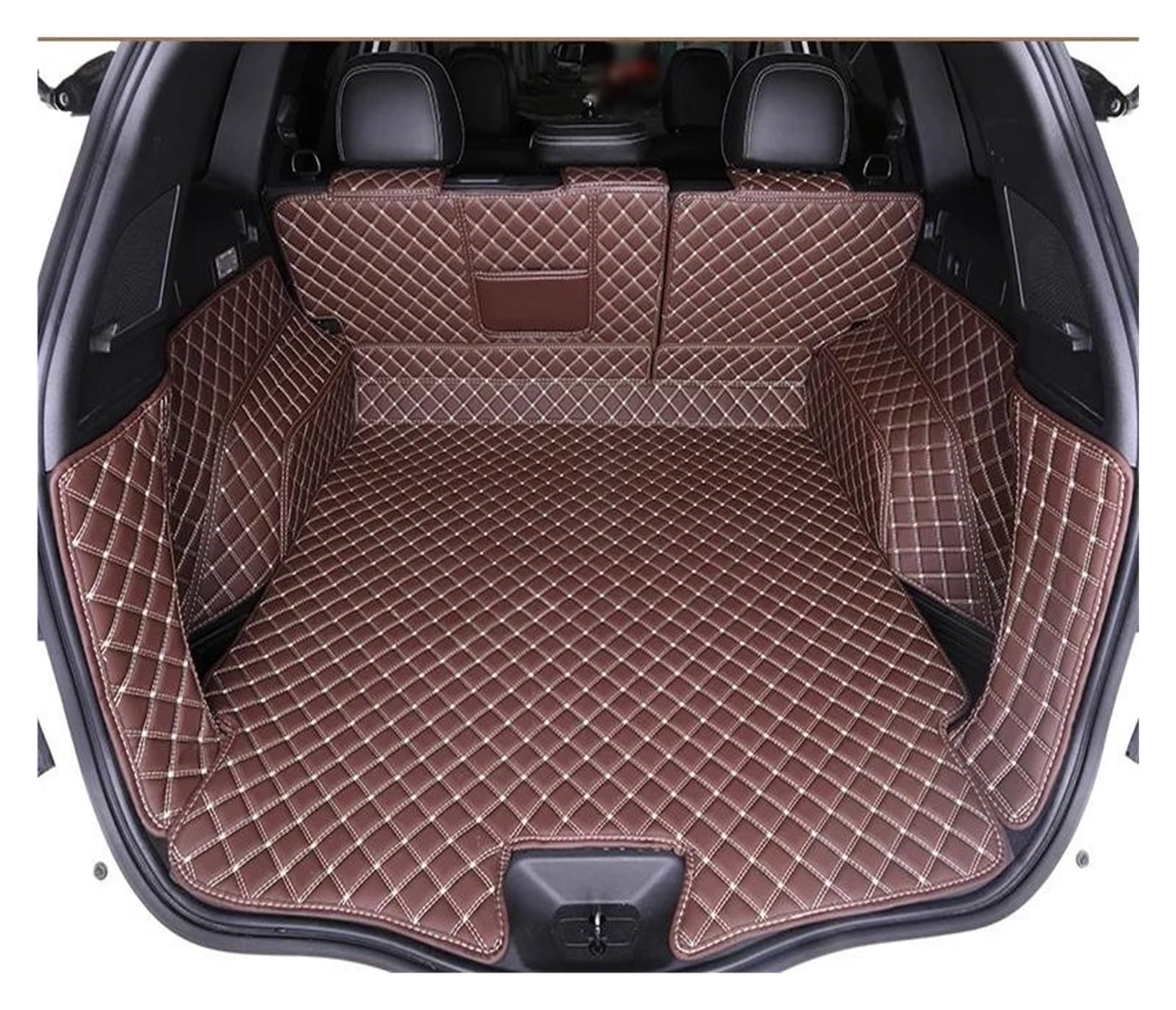 Kofferraum Schutz Matte Leder Pad Auto Boot Mat Liner Teppich Stamm Matte Für Koleos 2 Für QM6 2016-2021 Kofferraumwanne Kofferraummatte Kofferraumschutz(Brown B 5 pcs) von LENTLY