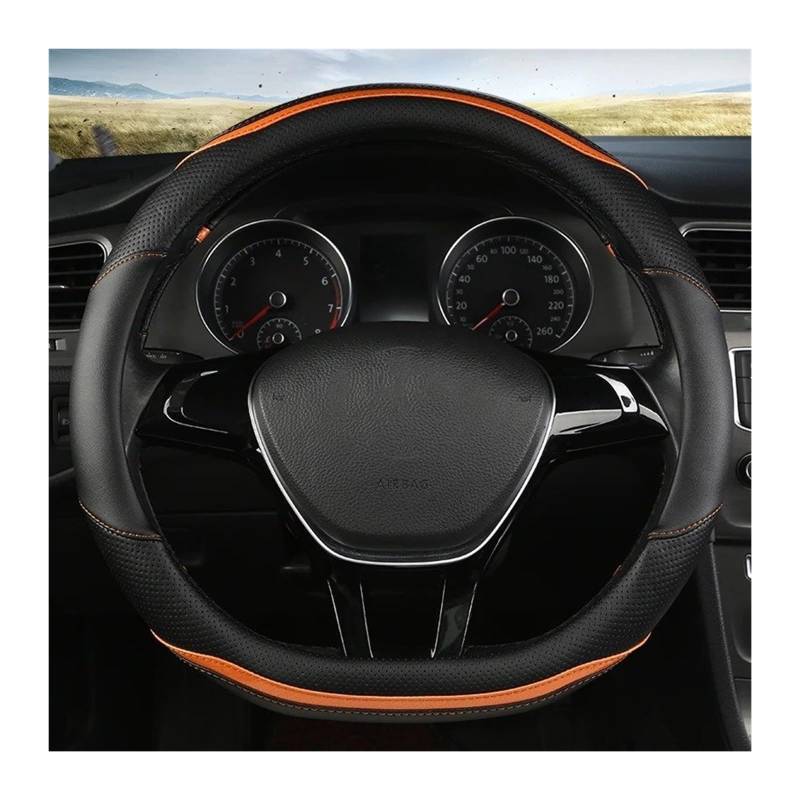 Lenkradbezug D Form Auto Lenkrad Abdeckung Leder Für Golf Für K3 Für Polo Für Für JATTA 2017 2018 2019 2020 Abdeckung Steering Lenkradschoner(D Shape Orange) von LENTLY