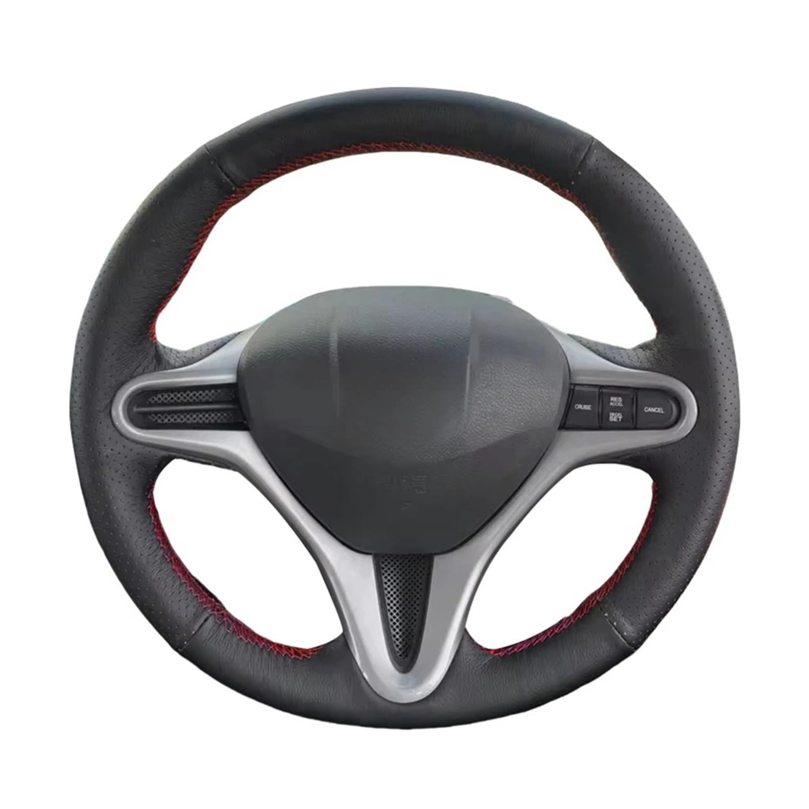 Lenkradbezug Lenkrad-Schutzabdeckung, Innen-Auto-Lenkrad-Abdeckung Für Civic 8th Für MK8 2005 2006 2007 2008 2009 2010 2011 Abdeckung Steering Lenkradschoner(Black Thread) von LENTLY