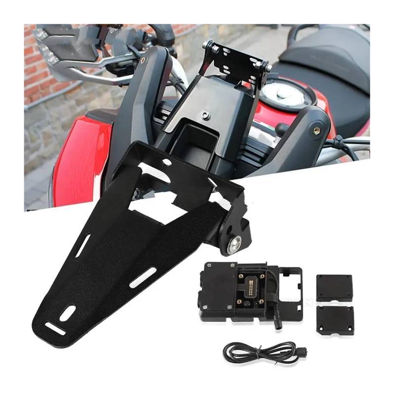 Navigationshalterung FÜR Ducati FÜR MULTISTRADA 1200 2013 2014 Motorrad Handy USB Lade Pad GPS Navigation Montage Halterung Anzupassen Halter Telefonhalterung Motorrad(1 Set.) von LENTLY