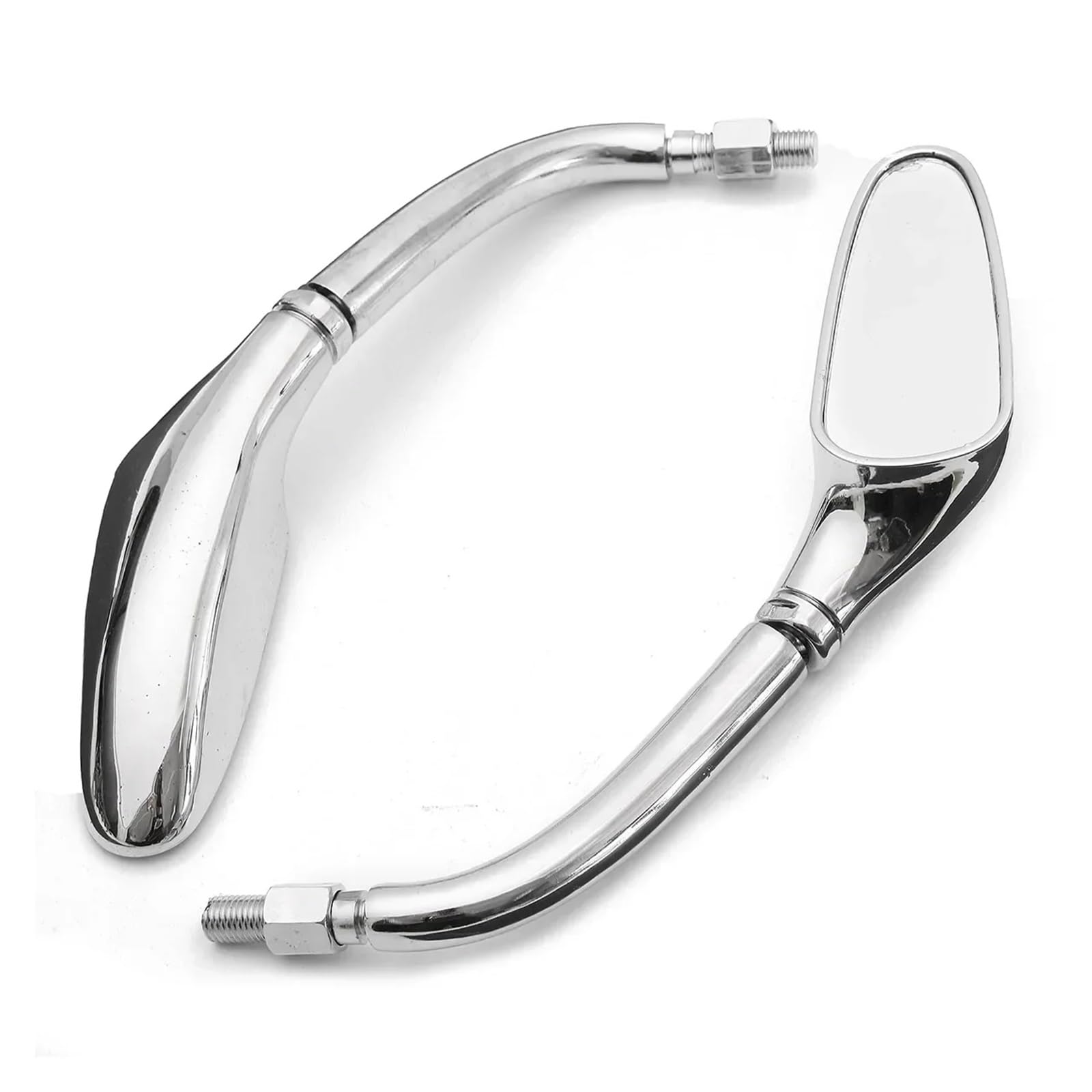 Rückspiegel Motorrad 1 Paar Chrome Streamline Motorrad Rearview Außenspiegel Für Davidson 1200 Für Eisen 883 Lenkerspiegel Motorrad von LENTLY