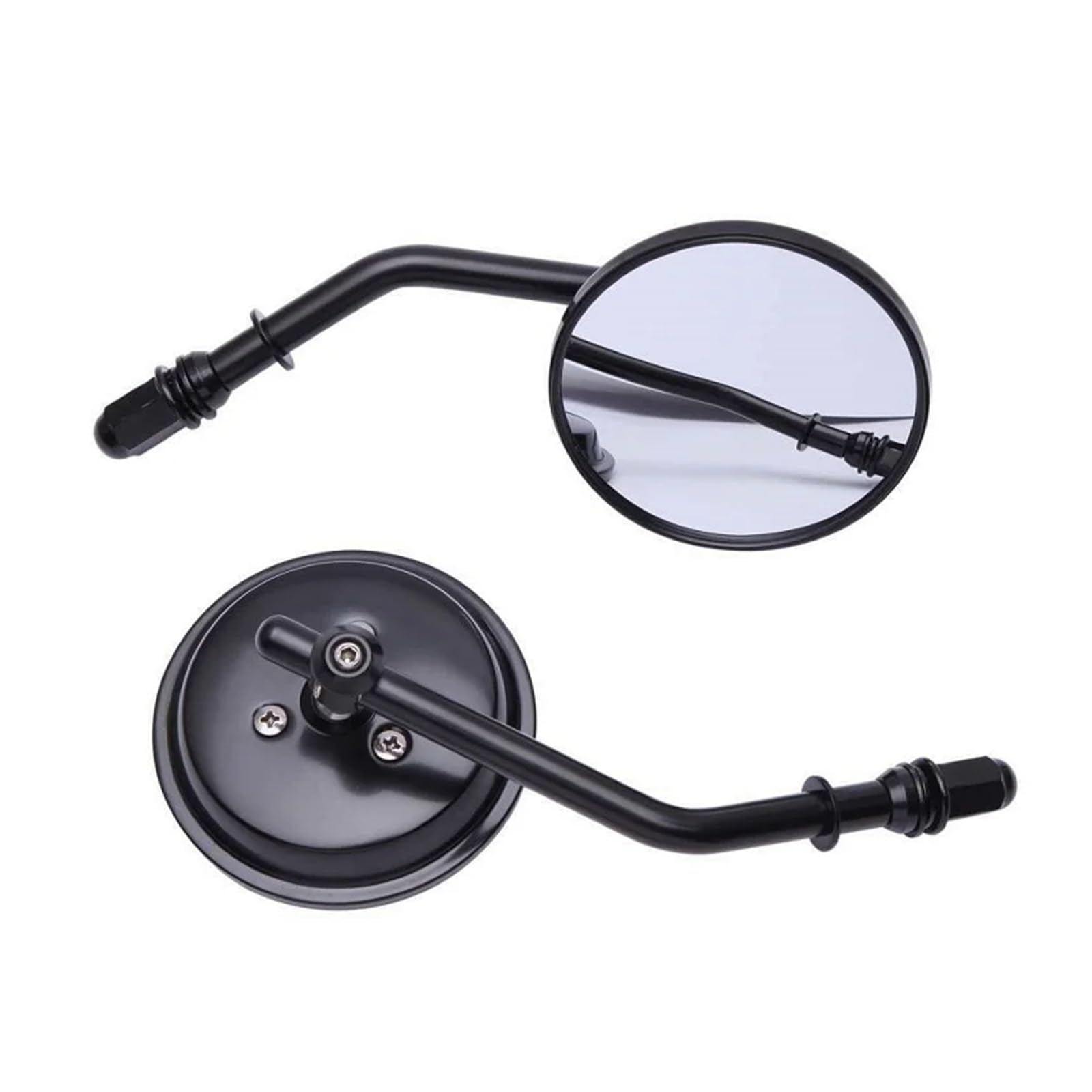 Rückspiegel Motorrad 2Pcs Schwarz Runde Motorrad Rearview Außenspiegel Für Sportster Für Bobber Für Chopper Motorrad Spiegel Lenkerspiegel Motorrad(Schwarz) von LENTLY