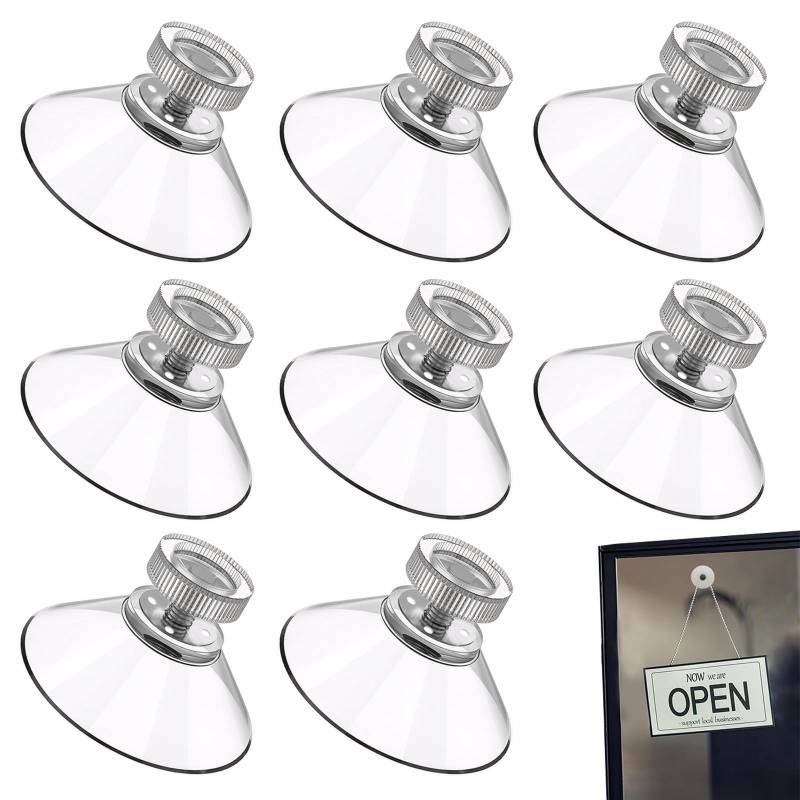 LEOEASIY 8PCS Saugnäpfe Saugnapf mit Gewinde Saugnäpfe für Fenster Transparente Saugknöpfe Ohne Bohren Transparent Starke Aufkleber Parkuhr Klebepad Set für Windschutzscheibe 32 * 3 * 8 * 4mm von LEOEASIY