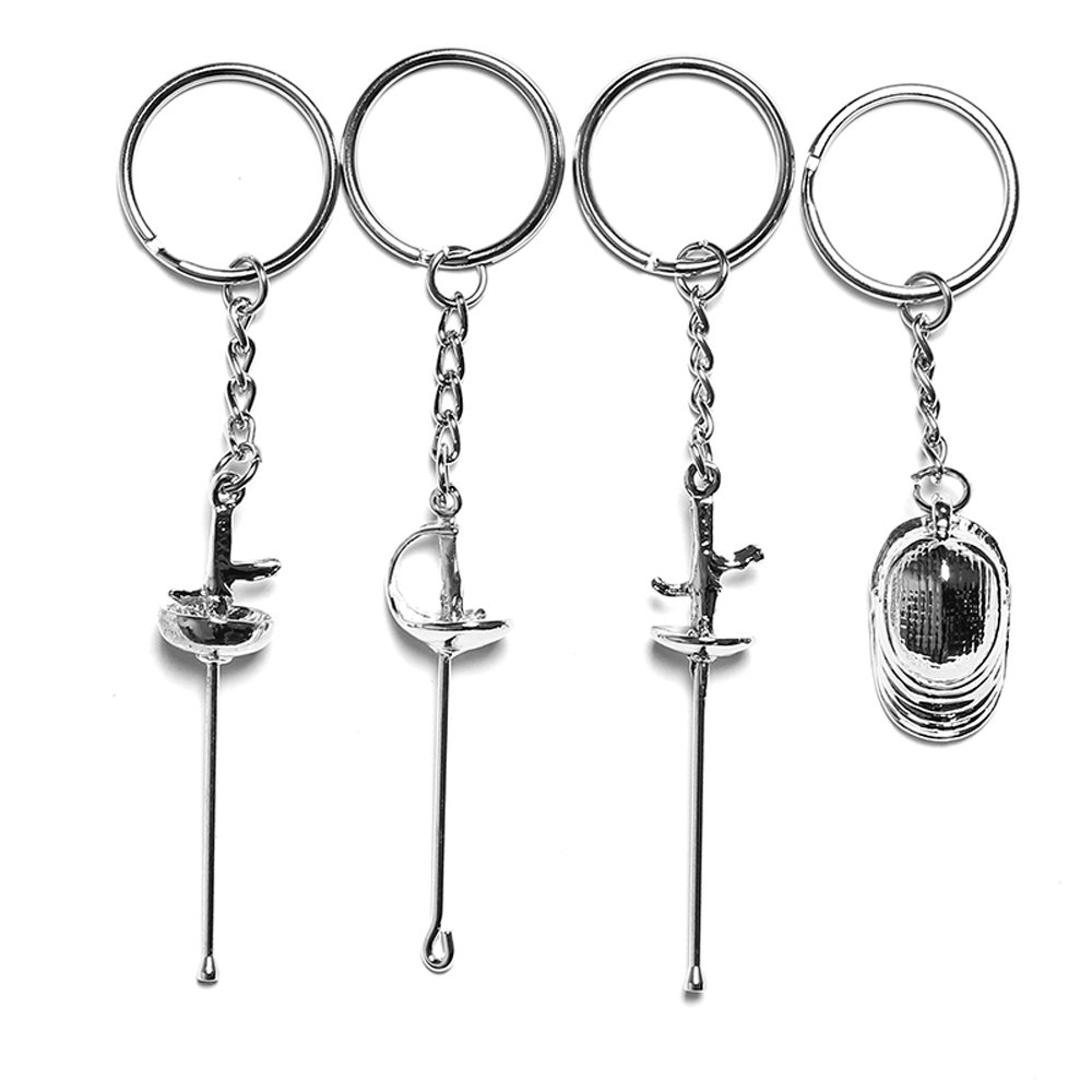 LEONARK Customized Gift für Fechter - Geschenk für Sabre Degen und Folien Fechter - Souvenir Schlüsselanhänger Anhänger für Fechtsportfans (Silver) von LEONARK