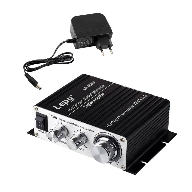 LEPY 2020A HiFi (2X 20 Watt) Stereo Design Verstärker für MP3/Handy/DAC schwarz von Lepy