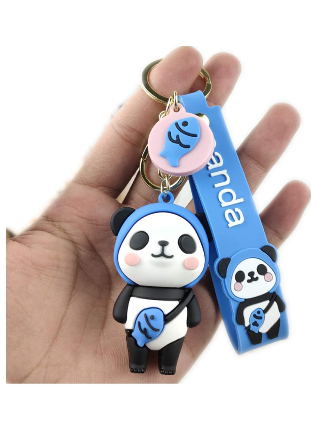 LETSP Letshopping® Panda Heimatstadt süßer Panda Schlüsselanhänger, PVC-blau, Small von LETSP