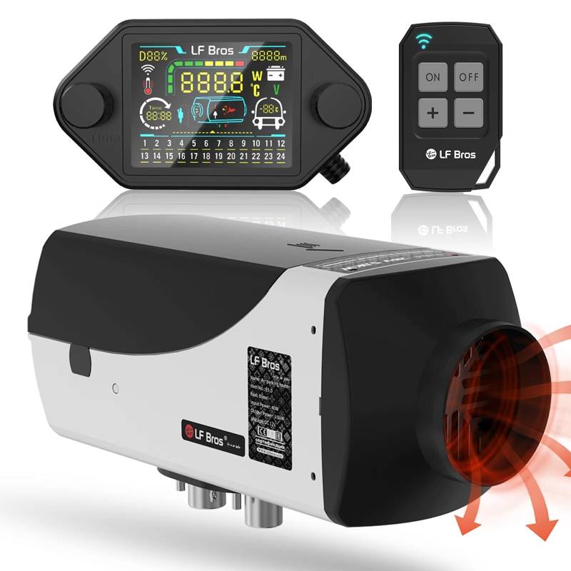 LF Bros Diesel Standheizung, 12V 5kw Standheizung, Plateau Version Diesel Heizung mit Timer LCD Display Fernbedienung für Wohnmobil, LKW, Boot und Anhänger von LF Bros