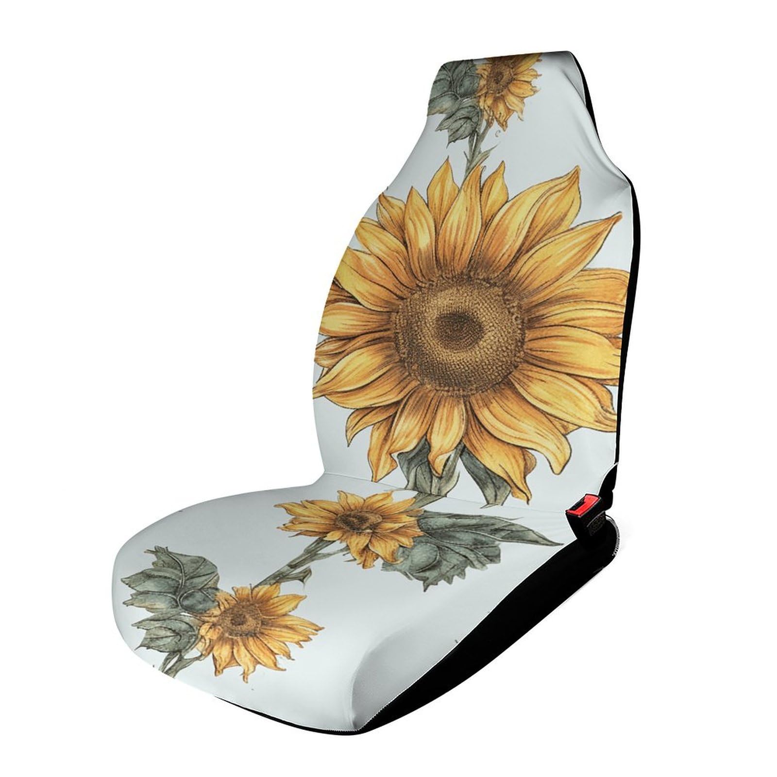 LFDSEPYM Sunflower Autositzbezug, handbemalt, Blumenmuster, atmungsaktiv, Autositzschutz, Vordersitzschutz, Autozubehör, universelle Passform für die meisten LKW, SUV, Vans von LFDSEPYM