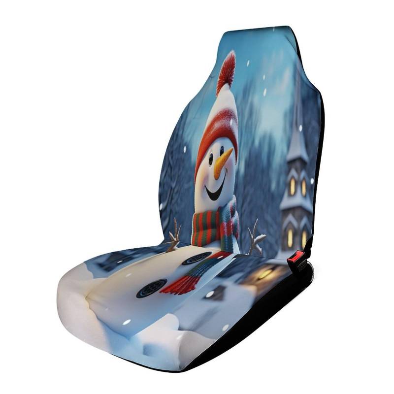 LFDSYEOQ Autositzschoner - Einfach zu installierender Autositzbezug, Happy Snowman Autositzbezüge für Autos von LFDSYEOQ