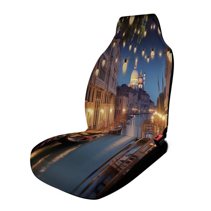 LFDSYEOQ Autositzschoner - Einfach zu installierender Autositzbezug, schöne Venedig bei Nacht Autositzbezüge für Autos von LFDSYEOQ