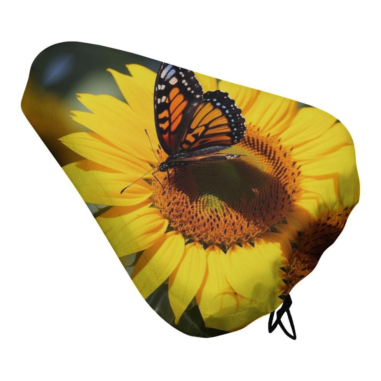 LFDSYEOQ Fahrradsitzbezug Sonnenblume Schmetterling Mountainbike Sitz Regenschutz Schutzkissen Sattelbezug von LFDSYEOQ