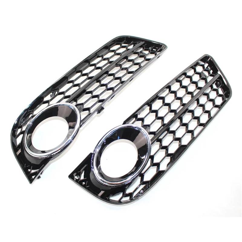 LFDTO 2PCS Auto Front Stoßstange Nebel Licht Lampe Kühlergrill Grill Abdeckung Honeycomb Mesh Fit for A5 Coupe/Sportback 2008-2011 Cabriolet 2010-2011(A Pair Silver) von LFDTO