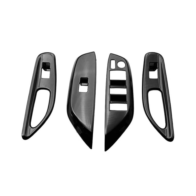 LFDTO Auto Glänzend Schwarz Fenster Glas Lift-Taste Trim Schalter Abdeckung Tür Armlehne Panel Fit for Toyota YARiS Kreuz 2020-2023 LHD von LFDTO