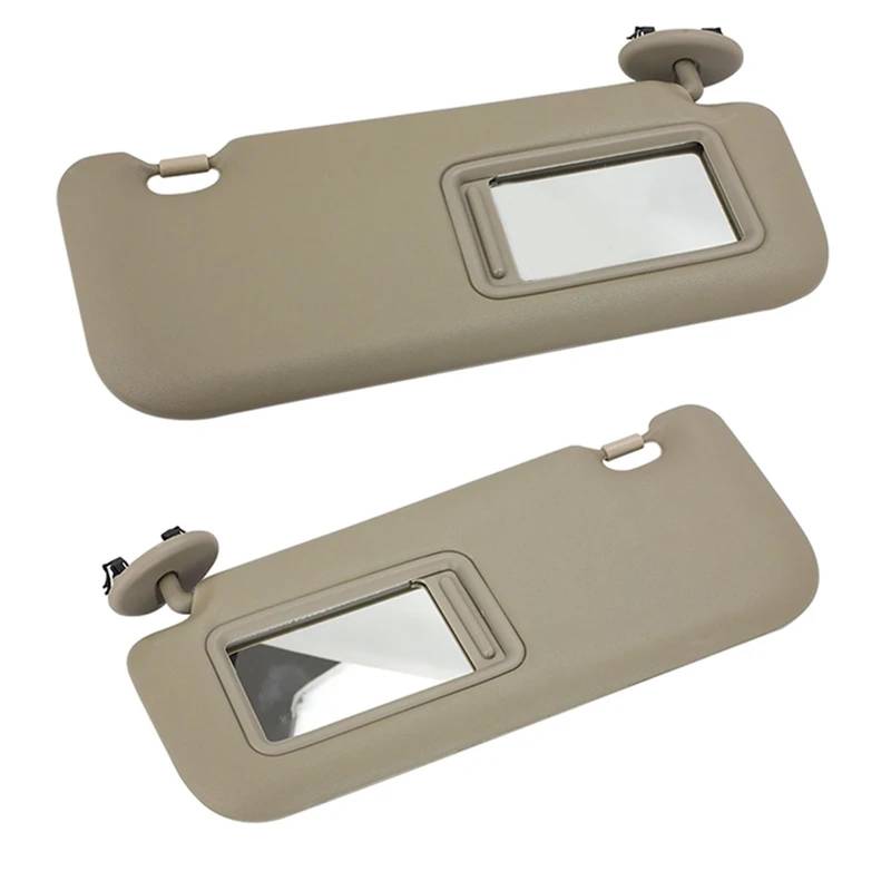 LFDTO Auto Sonnenblende Mit Spiegel Linke Seite Rechte Seite Fahrer Beifahrerseite Kunststoff Material Fit for Toyota Corolla 2010 2011 2012 2013(Beige A Pair) von LFDTO