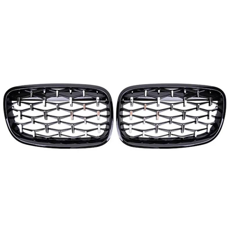 LFDTO Diamond Chrome Grille Niere Frontstoßstange Facelift Grill Innenabdeckung Passend for BMW X5 X6 E70 E71 2008 2009 2010 2011 2012 2013 2014 (Size : Black silver) von LFDTO