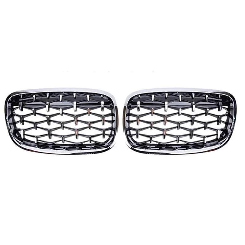 LFDTO Diamond Chrome Grille Niere Frontstoßstange Facelift Grill Innenabdeckung Passend for BMW X5 X6 E70 E71 2008 2009 2010 2011 2012 2013 2014 (Size : Silver) von LFDTO