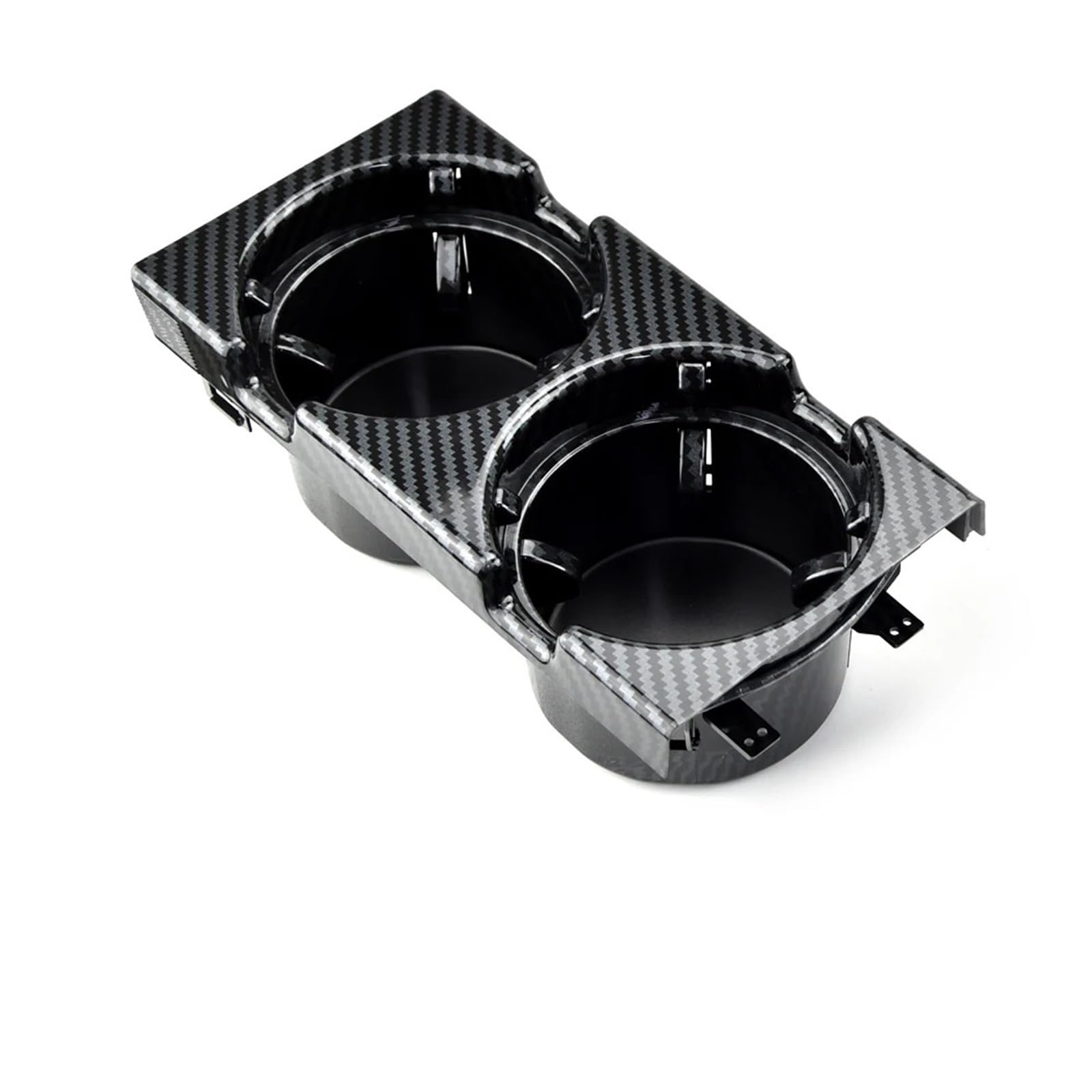 LFDTO Doppelloch-Auto-Styling, vordere Mittelkonsole, Aufbewahrungsbox, Münze + Getränkehalter, passend for BMW E46 Serie 1999–2006, 51168217953(Carbon Cup Holder) von LFDTO