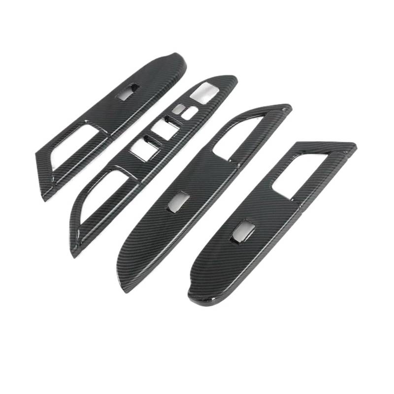 LFDTO Fit for Mitsubishi ASX 2014-2021 Tür Armlehne Fenster Lift Schalter Taste Panel Abdeckung Trim Carbon Faser/Matte zubehör Innen(Carbon Fiber Look) von LFDTO