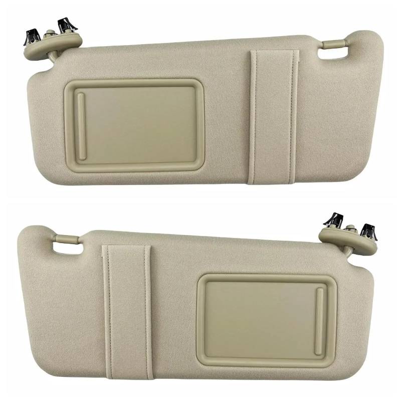 LFDTO Links Rechts Auto Vorne Sonnenblende Mit Lichter Kompatible Sonnenblende Fit for Toyota Camry 2007-2011 Ersetzt 74320-06800-B0 74310-06770-B0(Beige Left and Right) von LFDTO