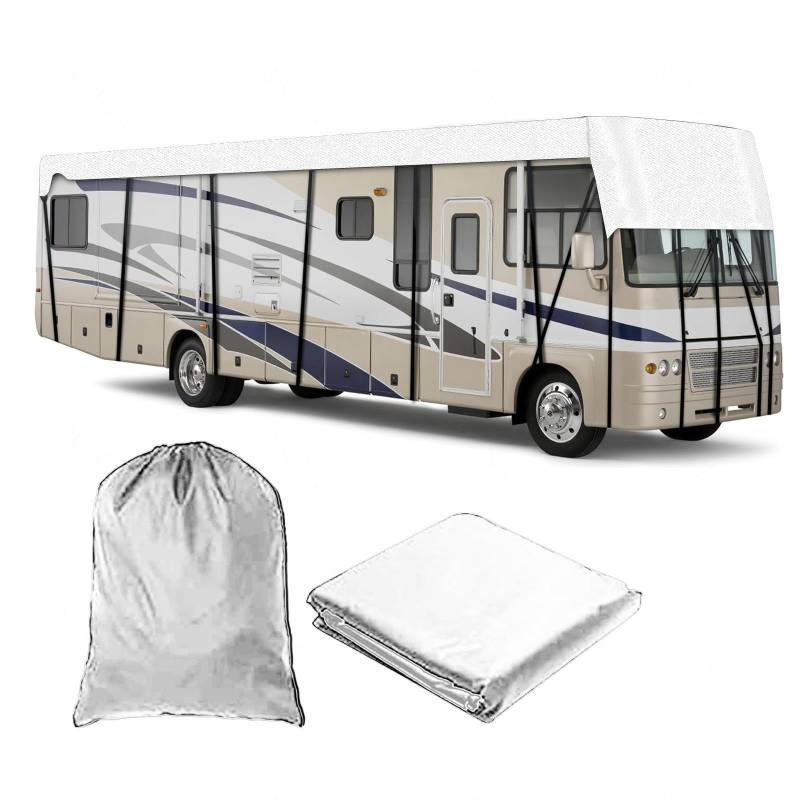 LFLIFENG 210D Oxford-Gewebe 210D Oxford-Gewebe Abdeckplane Wohnwagen Wind-, Regen- Und Schneefest Wohnwagen Vorzelt Geeignet Für Wohnwagen, Wohnmobile, Busse,Grey-8.5m×3m von LFLIFENG