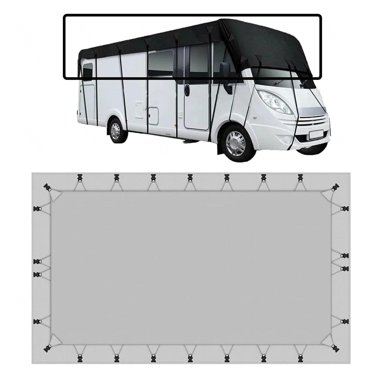 210D Oxford-Gewebe 210D Oxford-Gewebe Abdeckplane Wohnwagen Wind-, Regen- Und Schneefest Wohnwagenplane Geeignet Für Jede Jahreszeit Und Jedes Klima,Black-7m×3m von LFLIFENG