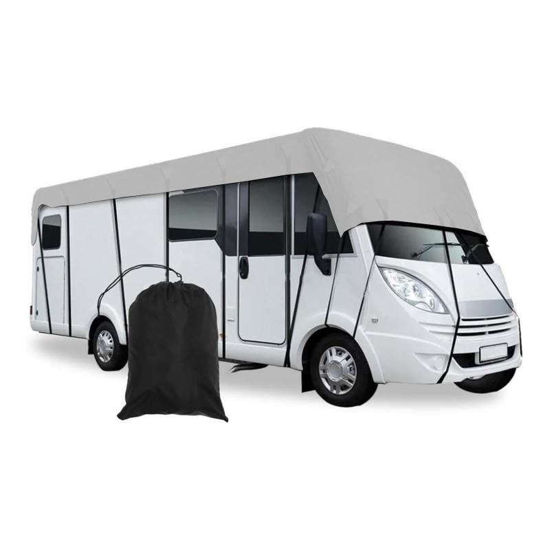 210D Oxford-Gewebe 210D Oxford-Gewebe Wohnwagen Abdeckplane Wind-, Regen- Und Schneefest Abdeckplane Wohnwagen Geeignet Für Wohnwagen, Wohnmobile, Busse,Grey-9.5m×3m von LFLIFENG