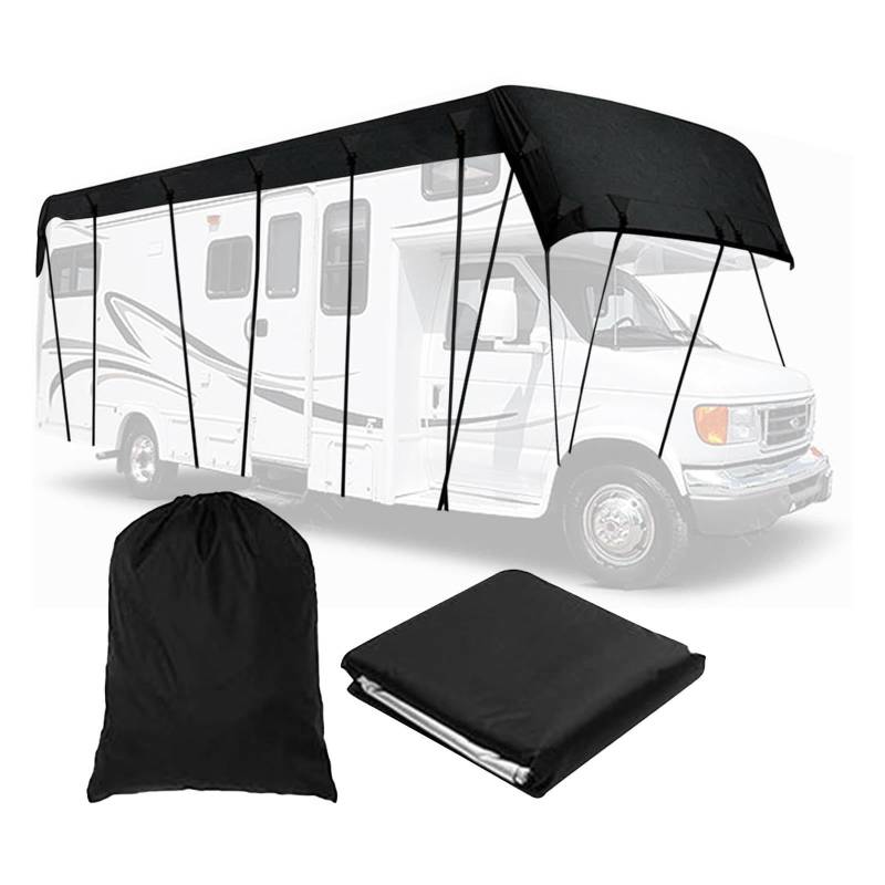 210D Oxford-Gewebe 210D Oxford-Gewebe Wohnwagen Abdeckplane Wind-, Regen- Und Schneefest Wohnwagen Schutzdach Geeignet Für Wohnwagen, Wohnmobile, Busse,Black-7m×3m von LFLIFENG