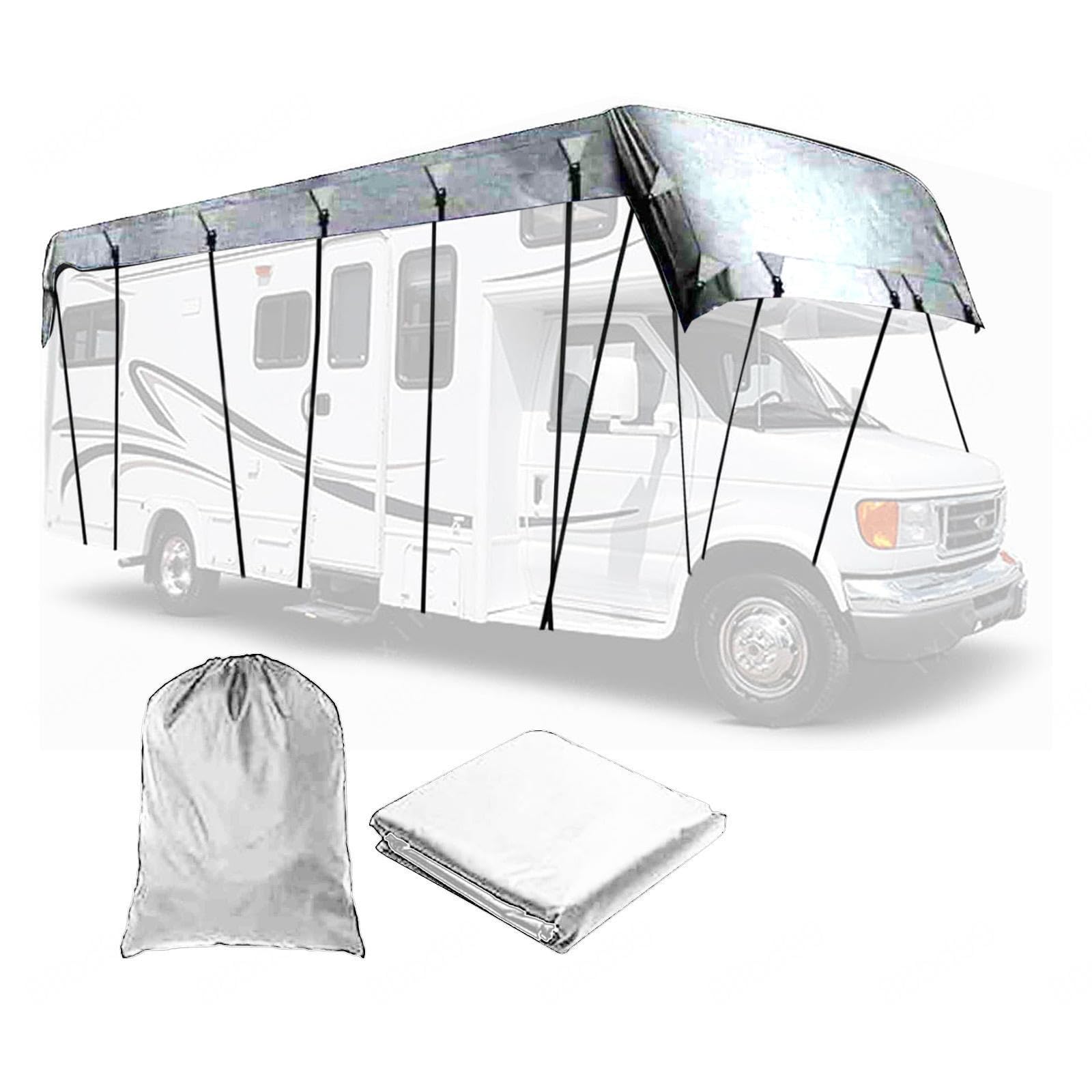 210D Oxford-Gewebe 210D Oxford-Gewebe Wohnwagen Abdeckung Wind-, Regen- Und Schneefest Radabdeckung Wohnwagen Geeignet Für Wohnwagen, Wohnmobile, Busse,Grey-12m×3m von LFLIFENG