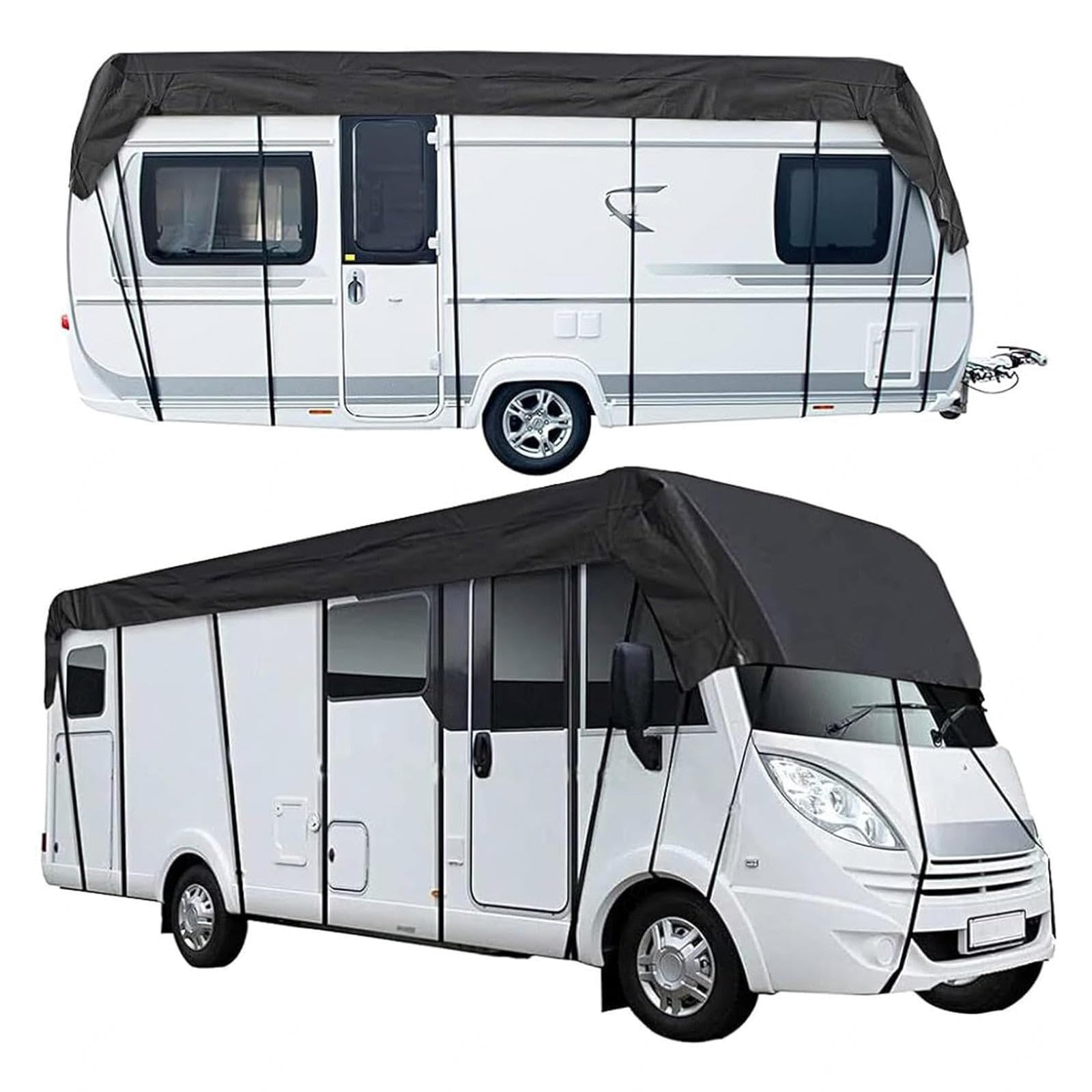 LFLIFENG Rv Covers 210D Oxford-Gewebe, Wohnmobilabdeckung, wind-, regen- und schneefest, Klasse C, Wohnmobilabdeckung, Schwarz, 12 m x 3 m von LFLIFENG