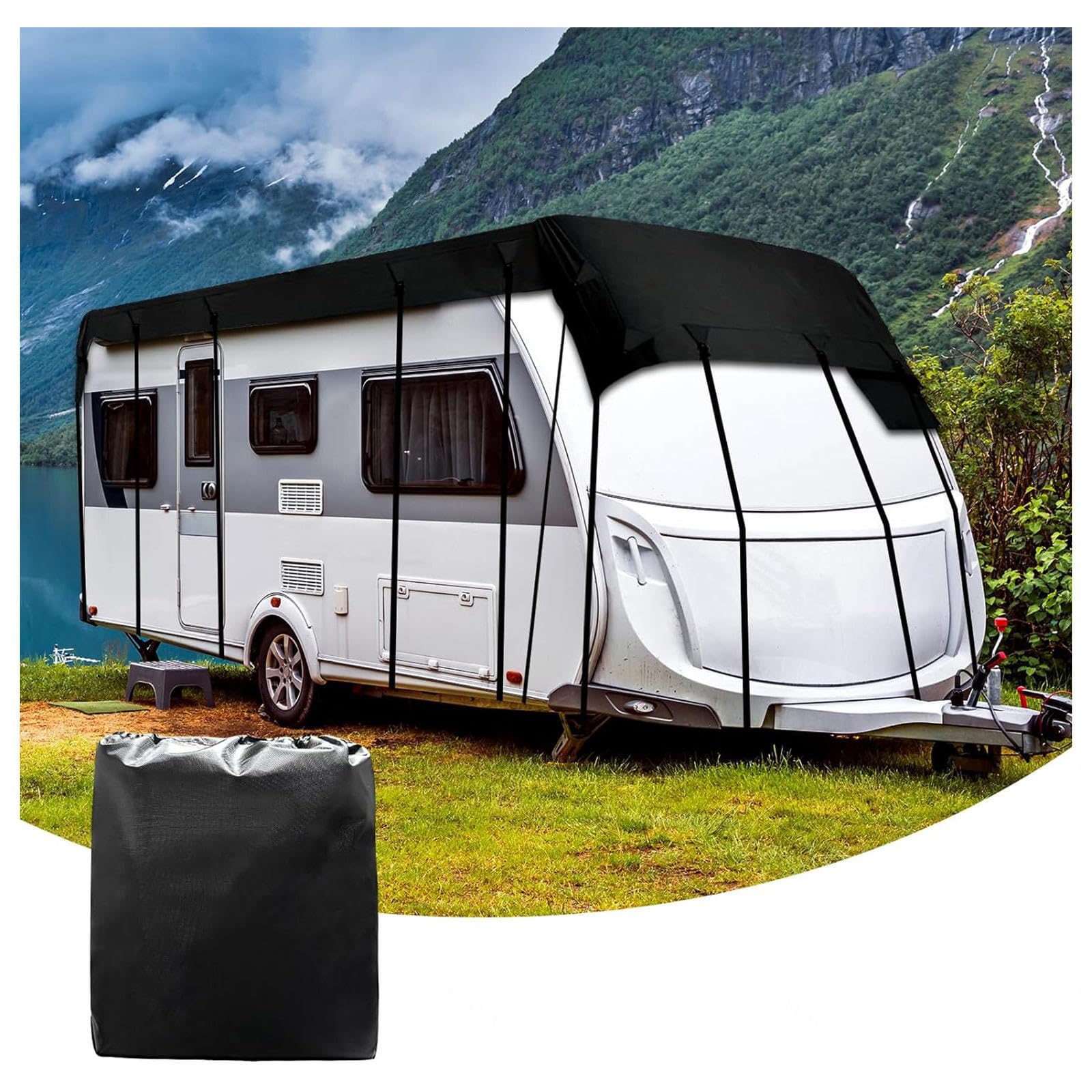 LFLIFENG Wohnmobil-Abdeckung, Klasse C, 210D Oxford-Stoff, wind-, regen- und schneefest, Wohnmobilabdeckung, Klasse C, Schwarz, 11 m x 3 m von LFLIFENG