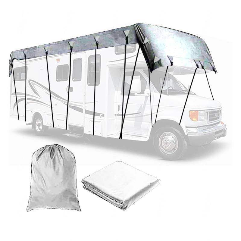 Wohnmobilabdeckungen 210D Oxford-Gewebe Abdeckplane Wohnwagen Wind-, Regen- Und Schneefest Abdeckplane Wohnwagen Geeignet Für Jede Jahreszeit Und Jedes Klima,Grey-5m×3m von LFLIFENG