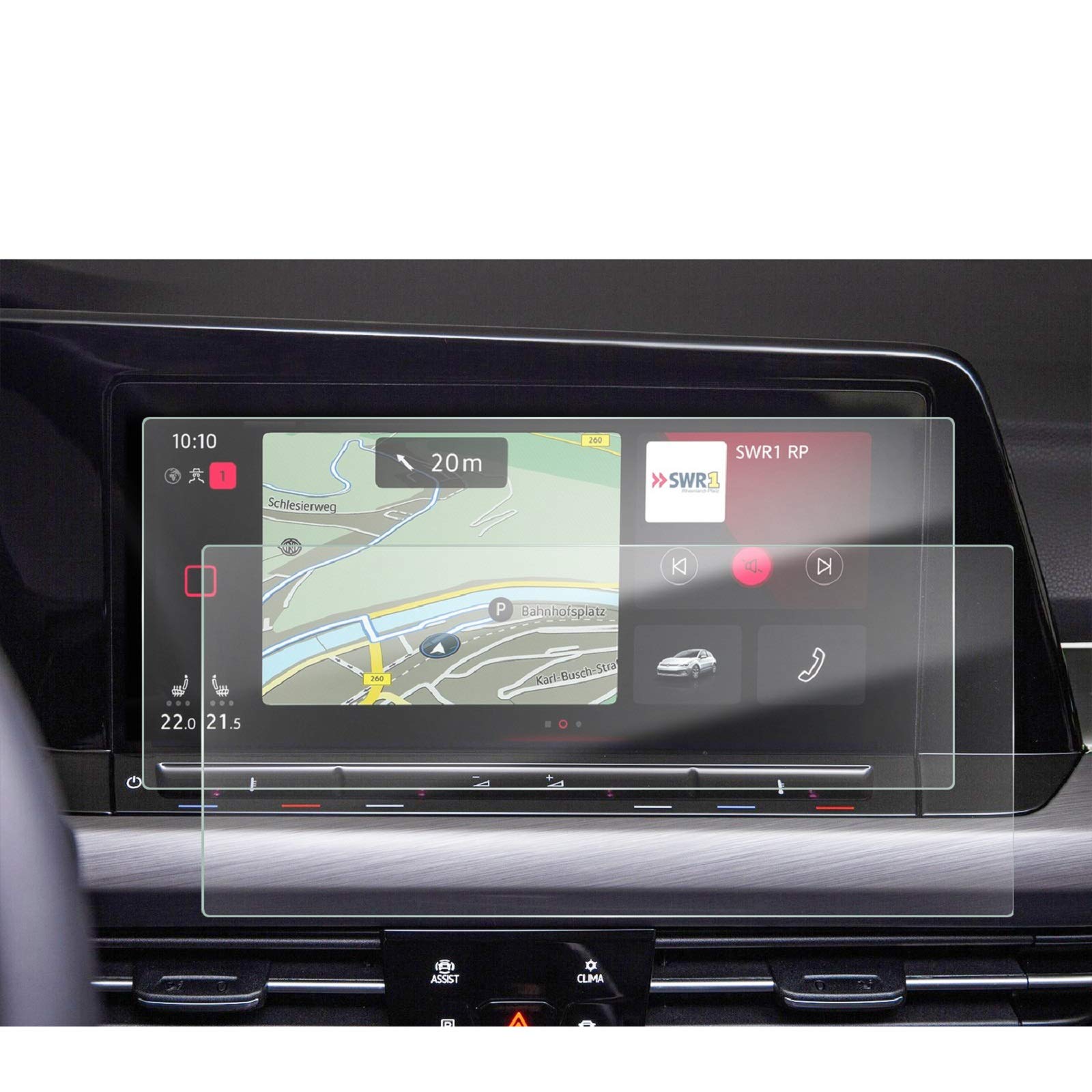 LFOTPP 10 Zoll Discover Pro Navigation Schutzfolie MK8 GTI GTD GTE, GPS Navi PET Transparenter Displayschutzfolie Kunststoff Folie 2 Stück von LFOTPP