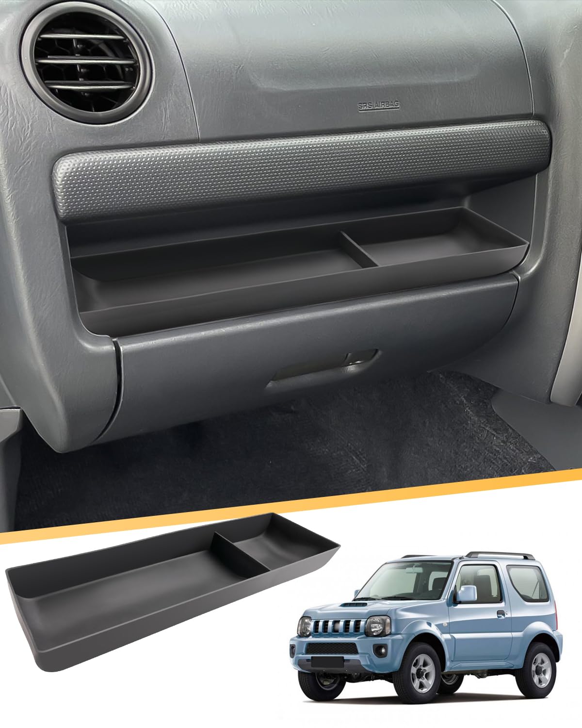 LFOTPP Beifahrer-Instrumententafel Auto Ablage Kompatibel mit Jimny JB23 JB33 1998-2018, Für Jimny 1998-2018 Zubehör Mittelkonsole Organizer Box Konsole Tablett Armaturenbrett Tray von LFOTPP