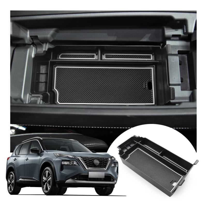 LFOTPP Kompatibel mit Nissan X-Trail T33 2022 2023 Mittelkonsole Aufbewahrungsbox, X-Trail Zubehör Armlehne Organizer Tray Mittelarmlehne Handschuhfach Storage Box (Weiß) von LFOTPP