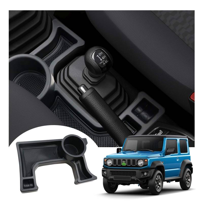 LFOTPP Mittelkonsole Aufbewahrungsbox Jimny, Armlehne Organizer Mittelarmlehne Handschuhfach, Tray Storage Box Auto Zubehör MT (Schwarz) von LFOTPP