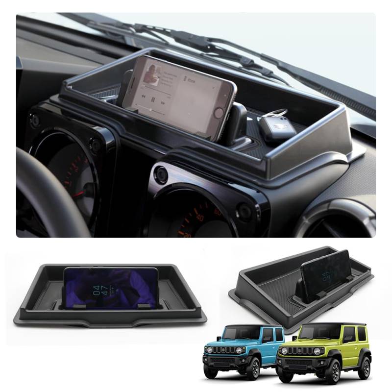 LFOTPP Mittelkonsole Aufbewahrungsbox für Suzuk-i Jimny Sierra JB64W JB74W, Instrumententafel Telefon Halter Navigation Ablagen Organizer Tablett Jimny Handyhalterung Zubehör von LFOTPP