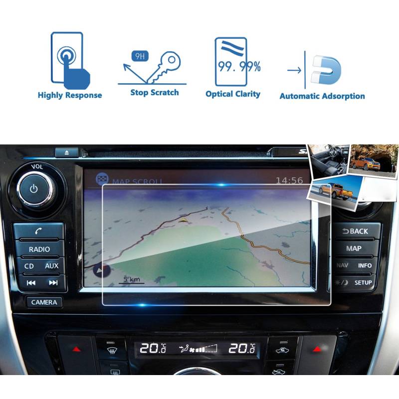 LFOTPP Navara NP300 7 Zoll Navigation Schutzfolie, Panzerglas Displayschutzfolie GPS Navi Folie von LFOTPP