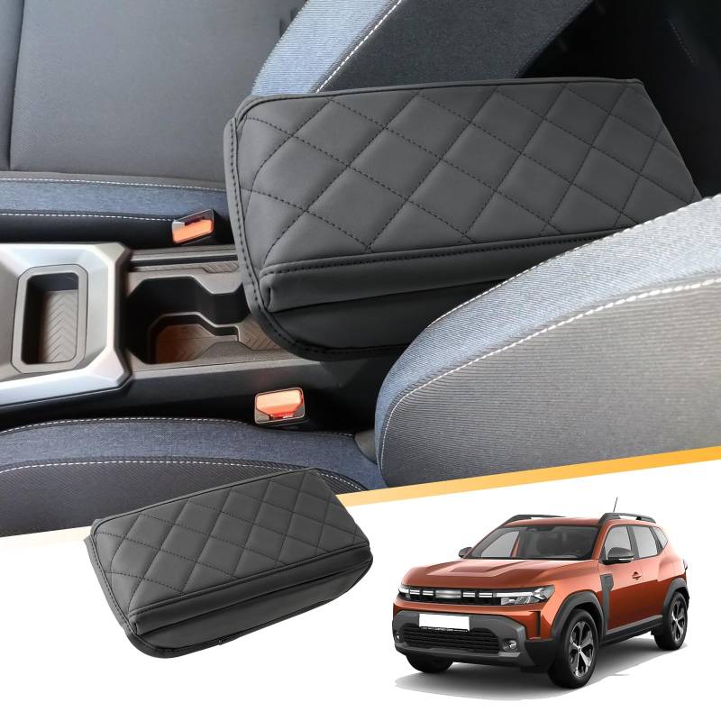 LFOTPP für Dacia Duster III ab 2024 2025 2026 Mittelarmlehne Armlehnen Deckel Abdeckung Kratzschutz Mittelkonsole Box Cover PU Leder Dicker, Dacia Duster 3 2024 Innenraum Zubehör (Dicker) von LFOTPP