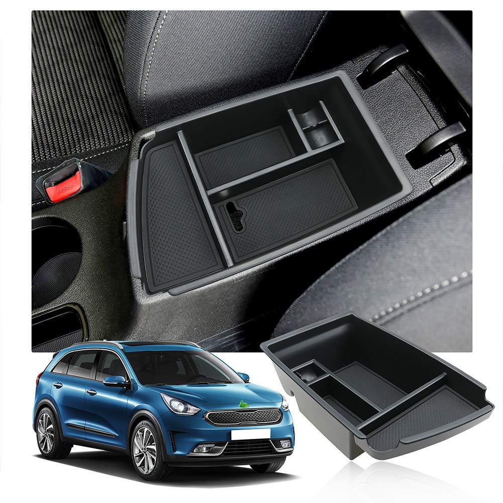 LFOTPP Mittelkonsole Aufbewahrungsbox Kompatibel mit Kia Niro PHEV Hybrid 2016-2021, Mittelarmlehne Handschuhfach Armlehne Organizer, Niro Zubehör Innenraum Storage Box Tray Innen von LFOTPP