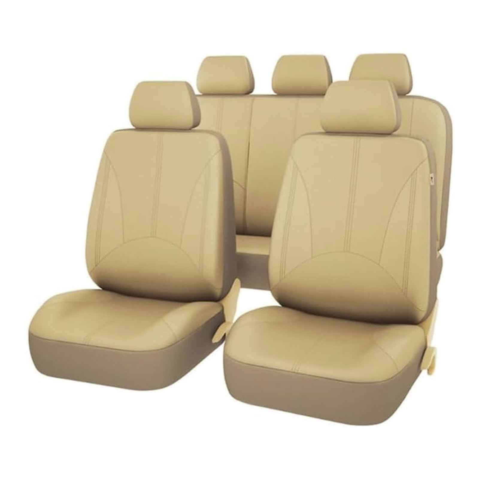 Autositzbezüge Sets für Peugeot 4008 2017-2021 (Lower Level), Leder Vordersitze Rücksitzschoner Sitzauflagen Set Verschleißfest Wasserdicht Autositz Zubehör,G/Beige von LFSYYD