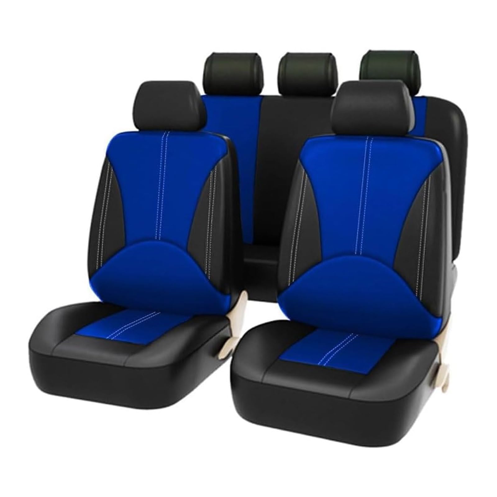 Autositzbezüge Sets für Peugeot Bipper 2008-2014, Leder Vordersitze Rücksitzschoner Sitzauflagen Set Verschleißfest Wasserdicht Autositz Zubehör,F/Black Blue von LFSYYD