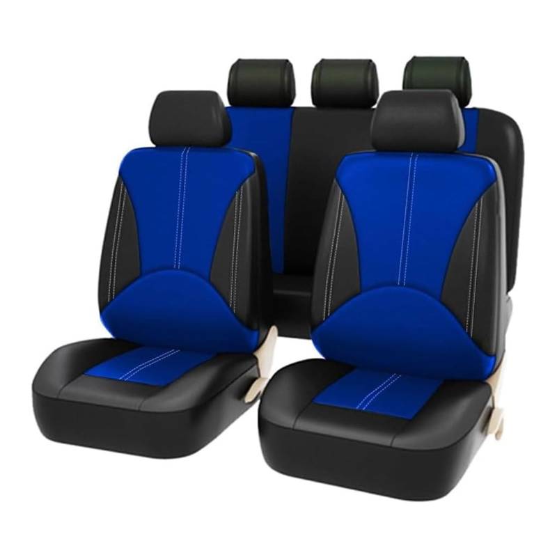 LFSYYD Autositzbezüge Sets für BMW X4 M X4M F98 2018-2022, Leder Vordersitze Rücksitzschoner Sitzauflagen Set Verschleißfest Wasserdicht Autositz Zubehör,F/Black Blue von LFSYYD