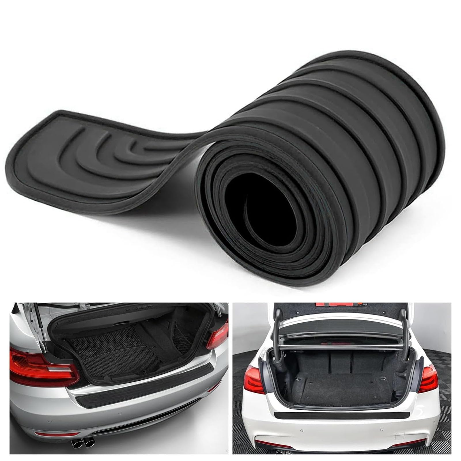 Ladekantenschutz Auto für Benz C Class W205 C180 C200 C250 2015-2017, Stoßstangenschutz Schutzfolie Kofferraum Heck Rear Bumper Aufkleber Selbstklebender Zubehör,B/Black-104cm*9cm von LFSYYD